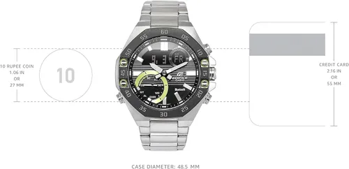 Vista 3 de Casio Edifice ECB-10DB-1ADF Reloj analógico de cuarzo plateado de acero inoxidable para hombre