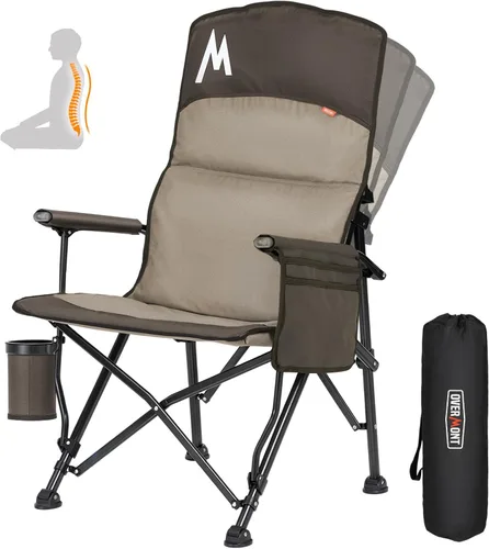 Vista 10 de Overmont Silla de camping climatizada con respaldo alto - 3 niveles de calor Calefacción por separado de 2 zonas - Soporte de 450 libras Silla