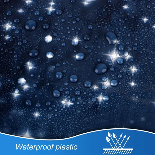Vista 3 de Joyberg Paquete de 2 manteles espaciales, mantel de plástico con estampado de galaxia, cielo estrellado, impermeable, a prueba de aceite, mantel
