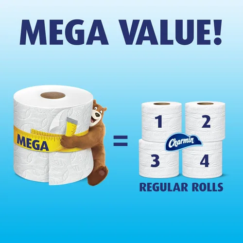 Vista 2 de Charmin Ultra Strong - Papel higiénico, Mega rollo, 18 rollos de 286 hojas por rollo