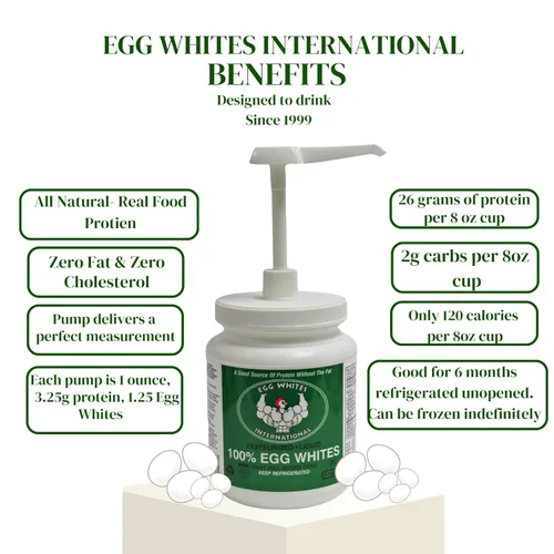 Vista 5 de Egg Whites International - Proteína líquida 100% pura de clara de huevo diseñada para beber. AHORA 100% SIN JAULA (1 galón)