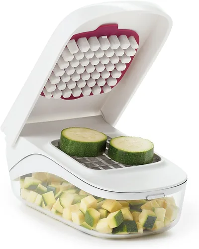 Vista 8 de OXO Good Grips - Picadora de verduras y cebollas con apertura fácil de verter, color blanco (paquete de 12)