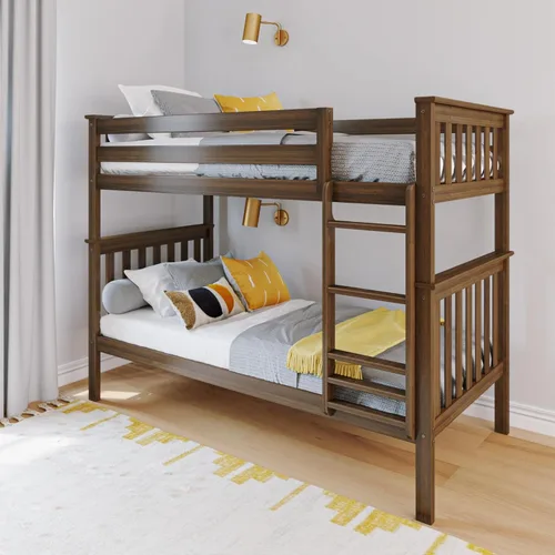 Vista 35 de Max & Lily - Litera, marco de cama individual sobre cama matrimonial para niños, color azul. Climb with Confidence, Sturdiness Redefined