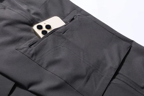 Vista 6 de MOERDENG Pantalones de senderismo ligeros para hombre con cinturón, impermeables, de secado rápido, pantalones tácticos elásticos