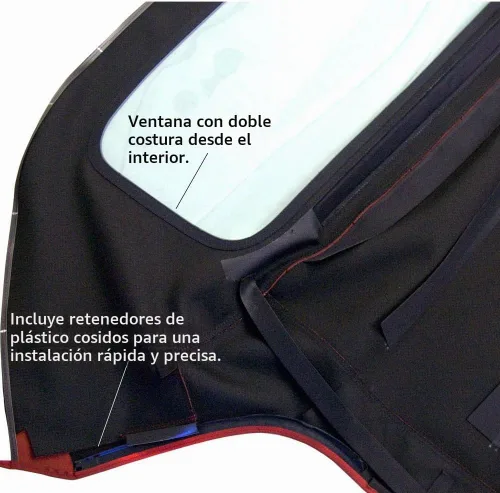 Vista 2 de BMW - Techo abatible, de paño de Haartz Stayfast con ventana plástica integrada para Z3, Azul