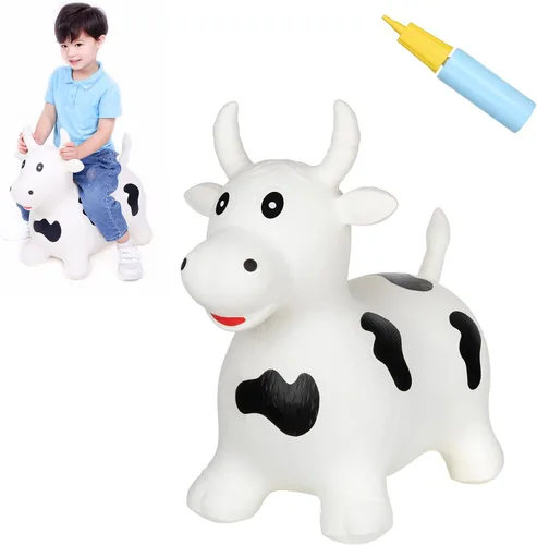 Vista 15 de INPANY Juguetes Saltarines de Vaca de Animales de Granja para Regalos de Niña de 2 Años, Montable Saltarín de Toro para Niños Pequeños, Caballo