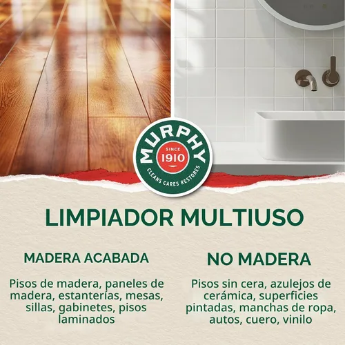 Vista 3 de Murphy - Jabón de aceite limpiador de madera, naranja (01031CT)