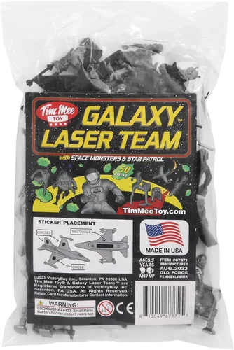 Vista 8 de TimMee Galaxy Laser Team Space Figuras – Negro vs Plata 50 piezas – Hecho en Estados Unidos