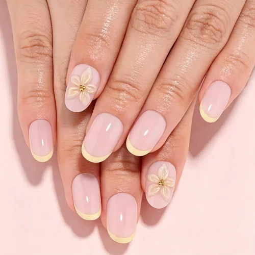 Vista 37 de evpct Uñas a presión bohemias 3D Nude con diseño de estrella dorada y 30 estrellas 3D de estilo bohemio