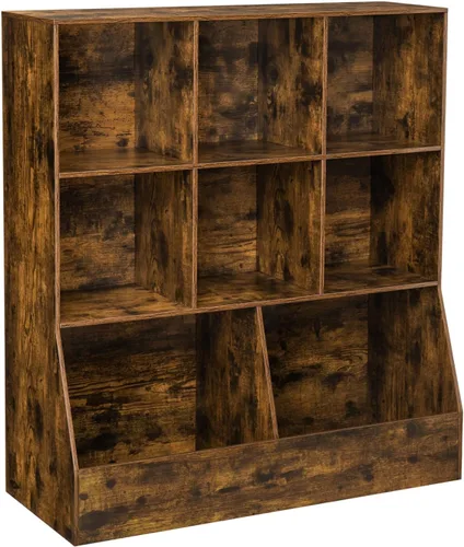 Vista 25 de DINZI LVJ Organizador de almacenamiento para juguetes, estantería para niños, gabinete de almacenamiento de juguetes de madera, estantería
