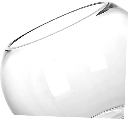 Vista 3 de POPETPOP Cuenco de pescado de vidrio transparente para tanque de escritorio compacto para decoración de oficina en casa para plantas, peces