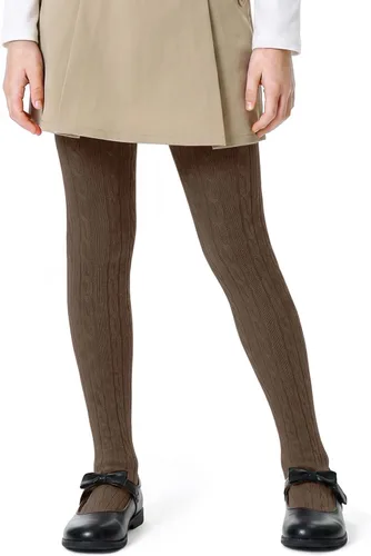 Vista 11 de Century Star Girls School Cotton Cable Knit Tights Winter Warm Stockings Blanco