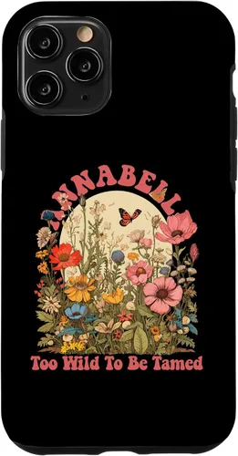 Vista 10 de Funda con nombre de ANNABELLE para iPhone 14, diseño retro de flores silvestres para niñas