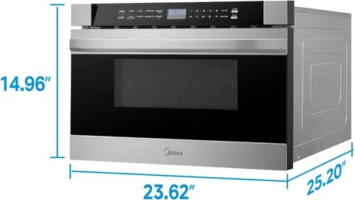 Vista 7 de Midea MM12S2ASZ Horno microondas, cajón de 1.2 pies cúbicos, acero inoxidable, cerradura de seguridad para niños