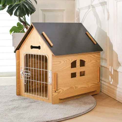 Vista 6 de RYpetmia - Casa de interior para perros y gatos pequeños, casa de madera