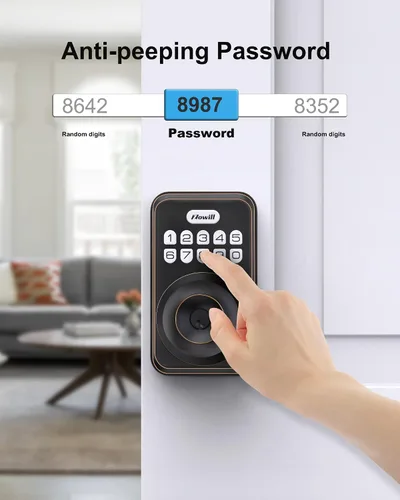Vista 6 de Zowill Cerradura de puerta de entrada sin llave con perilla – Cerradura inteligente con teclado electrónico, cerradura inteligente, juego