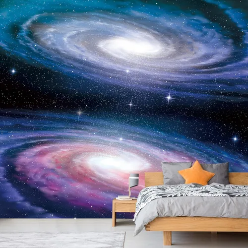 Vista 7 de NWT Calcomanía removible para pared, diseño de nube galáctica, estrella, nebulosa, fantasía, ciencia ficción, astronomía y arte espacial, arte
