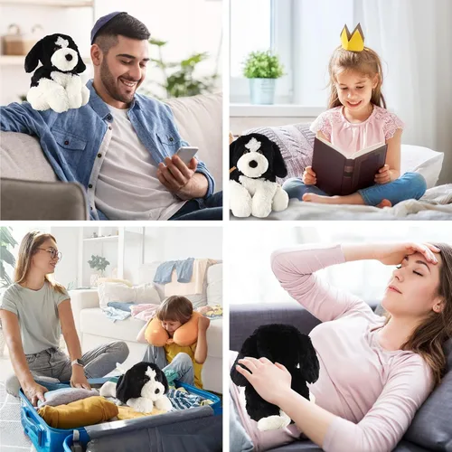 Vista 5 de Border Collie - Animal de peluche para perro, almohadillas térmicas para microondas para calambres y alivio de la ansiedad, refrescante