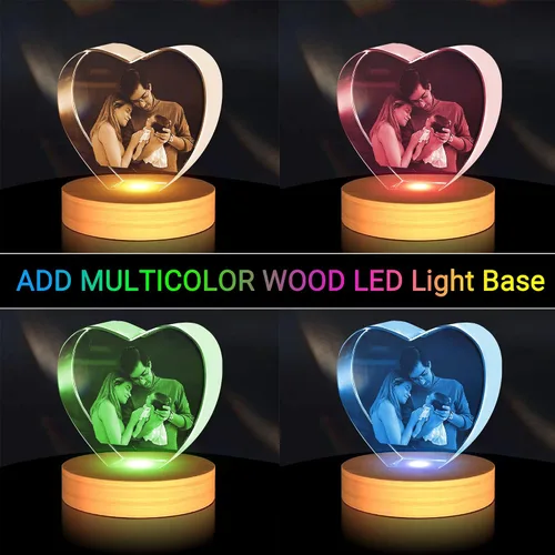 Vista 3 de Foto de cristal 3D, regalos personalizados para mujeres, regalos de cumpleaños personalizados para hombres, mamá, ella, él, marido, regalo