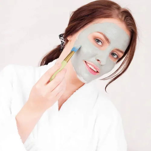 Vista 4 de Cuttte 4 aplicadores de máscara facial de silicona, aplicador de máscaras faciales flexibles, herramientas hidratantes sin pelo, cepillos faciales