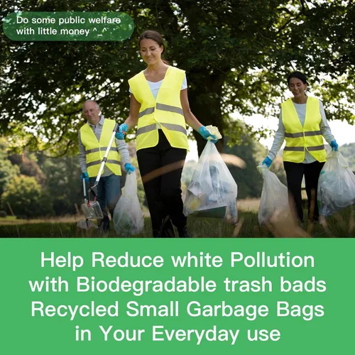 Vista 7 de Pequeñas bolsas de basura compostables – Mini bolsa de basura biodegradable de 1.2 galones, sin fragancia y fácil desgarre, a granel, forros