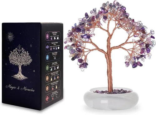 Vista 11 de Árbol bonsái de cristal citrino, escritorio de oficina, decoración de sala de estar, planta de árbol Fengshui de dinero de la suerte, regalos