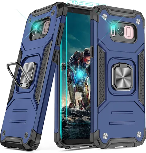 Vista 30 de YmhxcY Funda para Galaxy Note 8, funda para Galaxy Note 8 con protector de pantalla curvado 3D, fundas de grado armadura con soporte giratorio