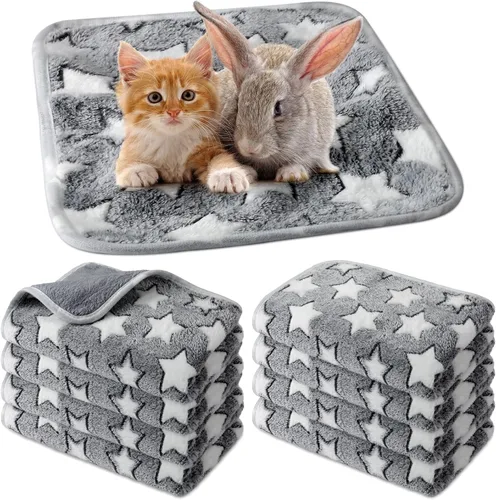 Vista 7 de Tudomro 8 Piezas Mantas Absorbentes y Lavables para Conejillo de Indias, Ropa de Cama de Vellón Animal, Forros para Jaula, Impermeables