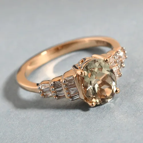 Vista 2 de ILIANA Gifts For Women 18K Yellow Gold AAA Turkizite Diamond Engagement Ring Ct 1.3 G-H Si1 Engagement Anniversary Wedding Promise