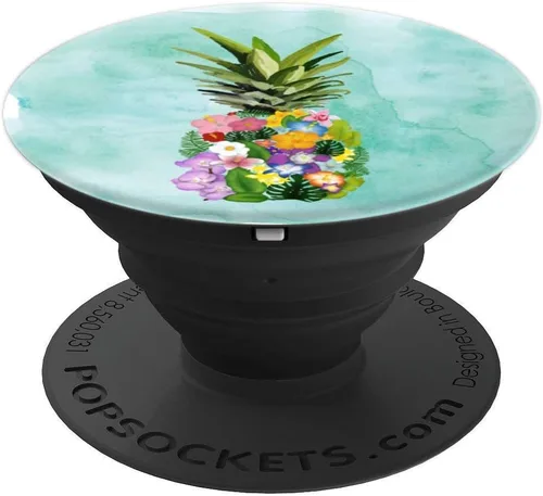 Vista 4 de Piña Playa Tropical Food Beachy Gift Mint PopSockets intercambiables PopGrip