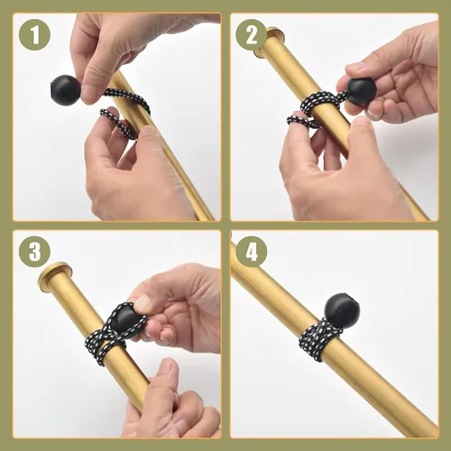 Vista 6 de Paquete de 30 cuerdas elásticas con bola, cuerdas elásticas resistentes de 4 pulgadas, lona de toldo con bolas elásticas para amarre de dosel