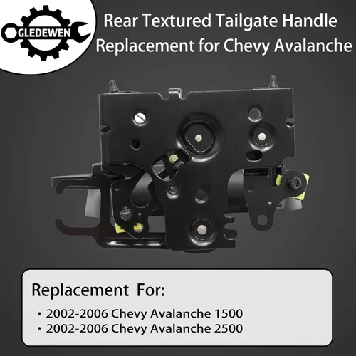 Vista 2 de Manija de puerta trasera Gledewen, compatible con Chevy Avalanche 1500 2500 Pickup 2002-2006, textura exterior trasera, Reemplazo# 19209650