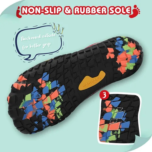 Vista 5 de SAGUARO Zapatos de agua minimalistas para niños y niñas, zapatos descalzos, ligeros, para senderismo, atléticos, al aire libre, secado rápido