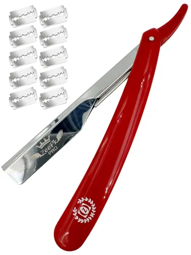 Vista 6 de Maquinillas de afeitar para hombre, rasurar Cuchilla Maquinilla de afeitar roja + 10 cuchillas desechables (negro)