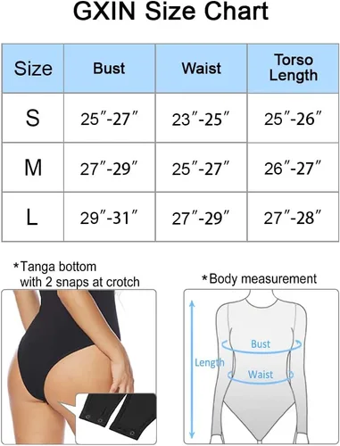 Vista 6 de GXIN Body sexy de 2 piezas para mujer, con cuello redondo, manga larga, bodysuits