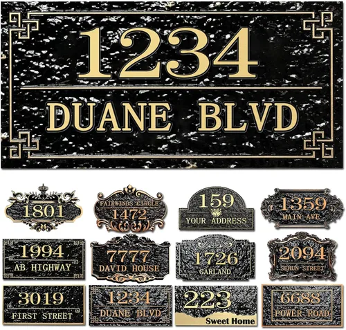 Vista 17 de Placa personalizada de dirección de casa, letrero de dirección de nombre de calle personalizado para números de casa, placa para buzón de garaje