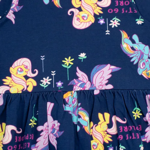 Vista 2 de My Little Pony Vestido de ponis de unicornio para niña, Azul Patchwork