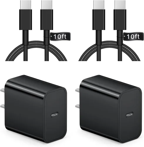 Vista 15 de Cargador para iPhone 17 16 15 de carga rápida - 2 unidades, 20 W, USB C, bloque de carga con cable tipo C de 6 pies compatible con iPhone 17/17