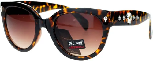 Vista 2 de Gafas de sol redondas de mariposa con tachuelas de calavera para mujer