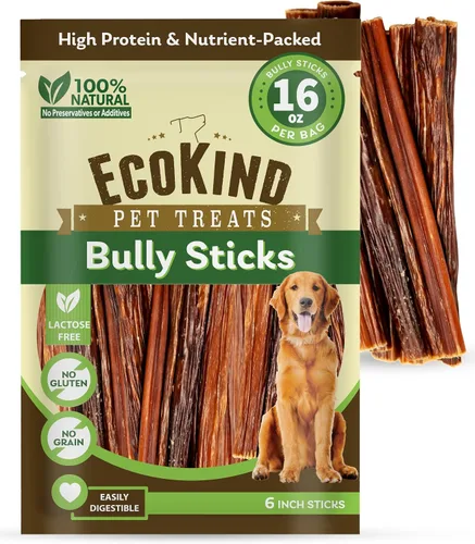 Vista 10 de EcoKind Pet Treats Palitos masticables totalmente naturales de 4 pulgadas para perros Bolsa de 16 onzas Deliciosos masticables ricos