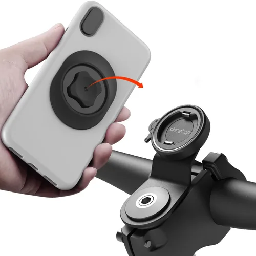 Vista 10 de sincetop Soporte universal de teléfono para bicicleta, soporte de teléfono con tapa de vástago de aluminio para bicicletas de montaña y carretera