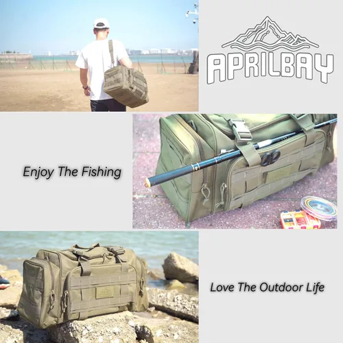 Vista 5 de APRILBAY AB Tactical Series Duffle Bag Gym Travel Senderismo y Trekking Bolsa de deportes Bolsa de caza y pesca, Verde oscuro, Bolsa de lona