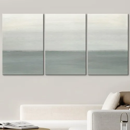 Vista 255 de wall26 Lienzo enmarcado para pared, juego de arte de acuarela pastel, paisaje rural, ilustraciones con formas abstractas, arte moderno, decorativo