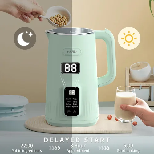 Vista 4 de Máquina para fabricar leche de nueces, 28 onzas, automática 8 en 1 de operación silenciosa, máquina de leche de soja, almendras caseras, coco, jugo