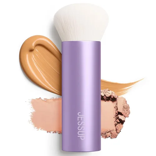 Vista 11 de Jessup Kabuki - Juego de 4 brochas esenciales para la cara, para base de contorno de rubor e iluminador, fibra sintética ultrasuave, libre