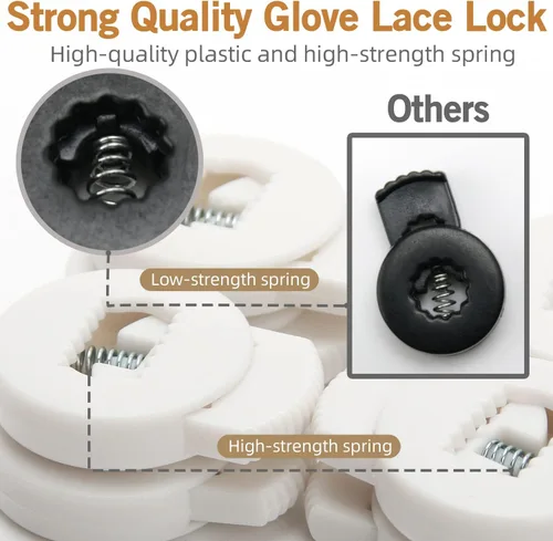 Vista 3 de AliBall Glove Locks - Juego de 8 cerraduras de encaje para guantes, nunca más necesitarás nudos, se adapta a todos los guantes de béisbol y sóftbol
