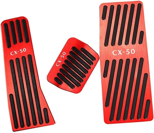 Vista 17 de BOYUER Juego de 3 almohadillas antideslizantes para pedal de acelerador de gas de freno de aluminio sin perforaciones para Mazda CX-5 2013-2025 Negro