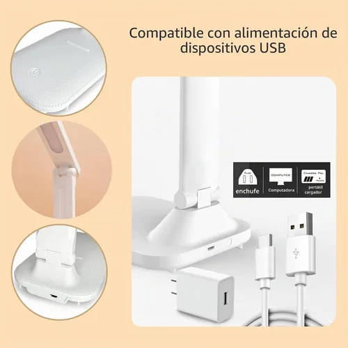 Vista 3 de R RUCKERCO Lámpara de Escritorio LED Lámpara de Escritorio Regulable Luz de Lectura Lámpara de Estudio 3 Modos de Iluminación, Accesorios