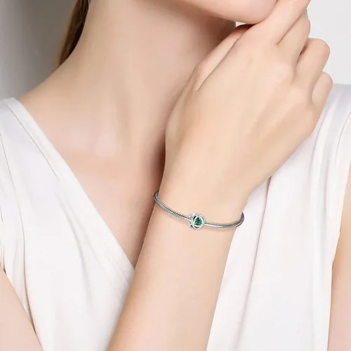 Vista 3 de VALGACLS Dijes de plata de ley 925 con forma de corazón para pulsera, collar, feliz cumpleaños, dije de círculo de eternidad para mujeres y niñas