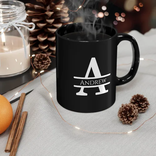 Vista 6 de Taza de café personalizada con monograma, letra inicial A personalizada para mujeres, hombres, niñas, niños, papás, mamás amigos, taza de café